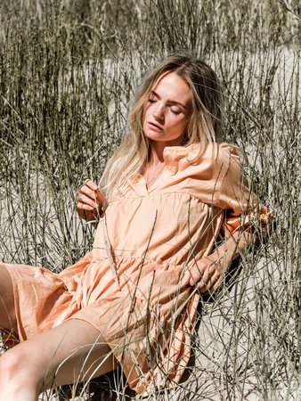 JERSEY BEACHDRESS PEACH