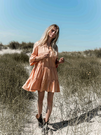 JERSEY BEACHDRESS PEACH