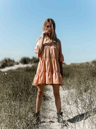 JERSEY BEACHDRESS PEACH