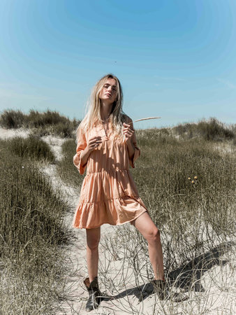 JERSEY BEACHDRESS PEACH