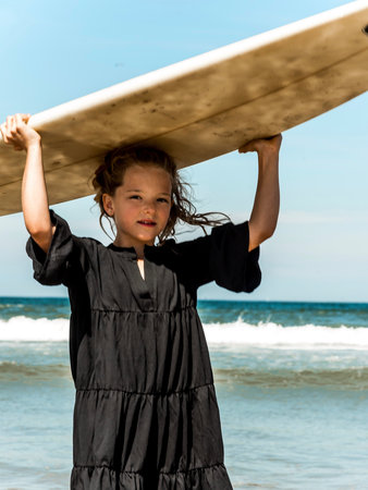 GIRLS JERSEY SMOCK DRESS BLACK