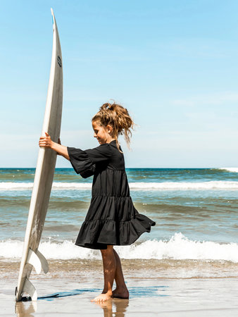GIRLS JERSEY SMOCK DRESS BLACK