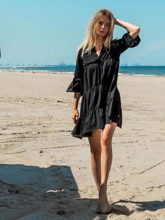 JERSEY BEACHDRESS BLACK