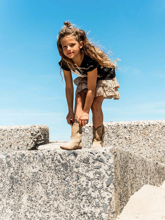GIRLS LEOPARD RUFFLE SKIRT SAND