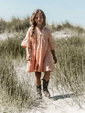 GIRLS JERSEY BEACHDRESS PEACH