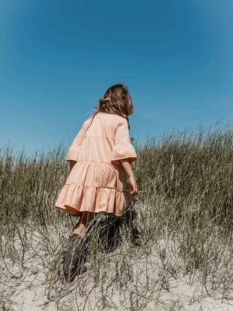 GIRLS JERSEY BEACHDRESS PEACH