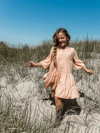 GIRLS JERSEY BEACHDRESS PEACH