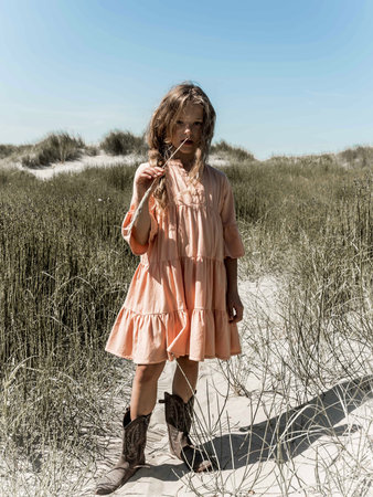 GIRLS JERSEY BEACHDRESS PEACH