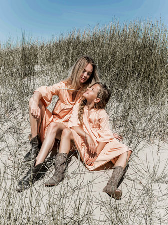 GIRLS JERSEY SMOCK DRESS PEACH