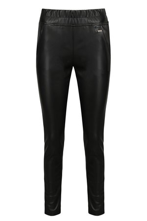LEATHER PANTS (elastic waist)zwart