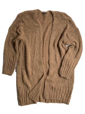 LANG GEBREID VEST CAMEL