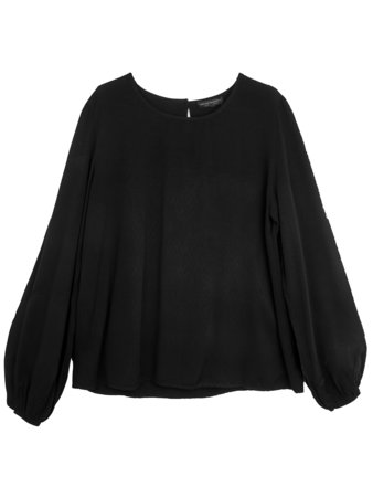 WOMEN BLOUSE BALLOON SLEEVES - BLACK