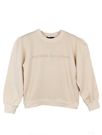 GIRLS OVERSIZED SWEATER ROCKING BALLERINA - CREAM