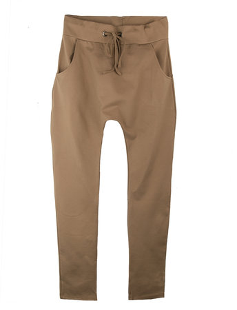 DROPPED CROTCH JOGGER; CAMEL