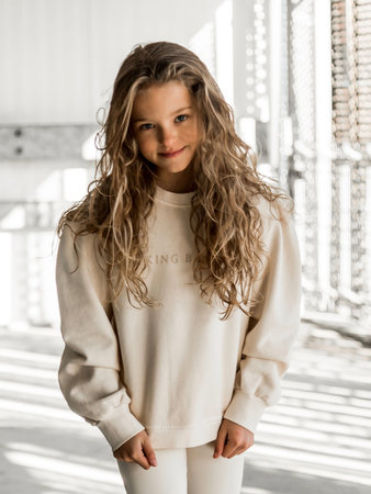 GIRLS OVERSIZED SWEATER ROCKING BALLERINA - CREAM