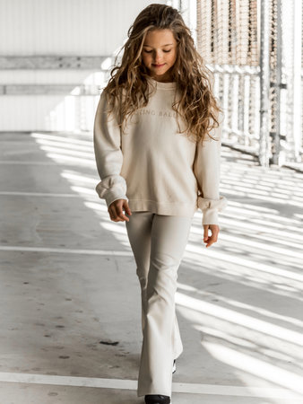 GIRLS OVERSIZED SWEATER ROCKING BALLERINA - CREAM