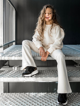 GIRLS FLARE PANTS PUNTA MILANO - CREAM