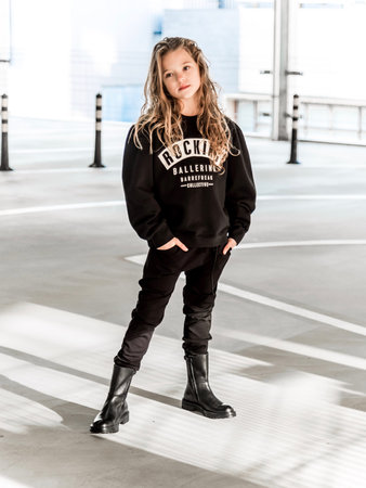GIRLS DROPPED JOGGER - BLACK