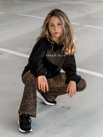 GIRLS LEOPARD FLARE PANTS PUNTA MILANO