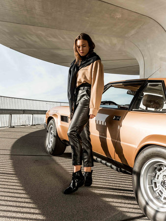 7/8 LEATHER WAIST PANTS + BELT