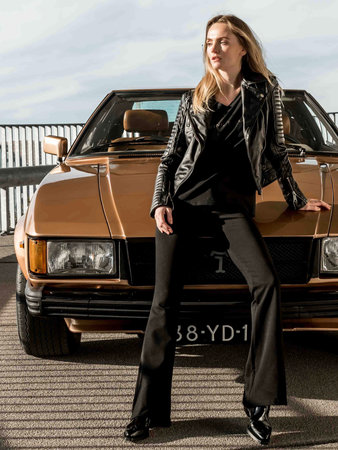WOMEN : BLACK FLARE PUNTA MILANO STRETCH