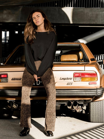 S: laatste /WOMEN : LEOPARD FLARE PUNTA MILANO STRETCH