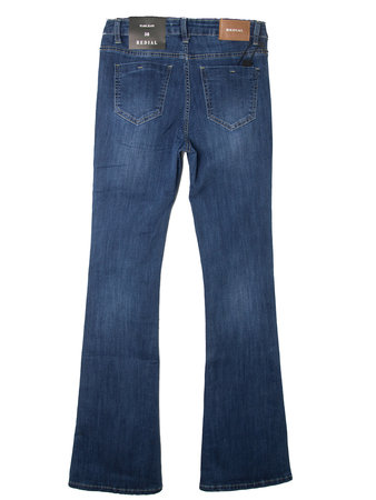 MID BLUE SKINNY FLARE ( LONG)