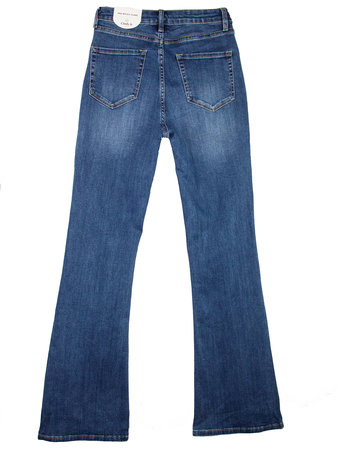 MID BLUE SKINNY FLARE ( LONG)