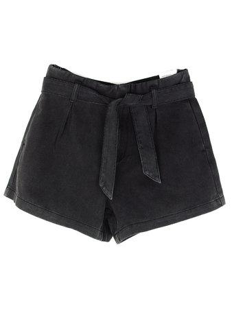 PAPER BAG DENIM SHORTS BLACK