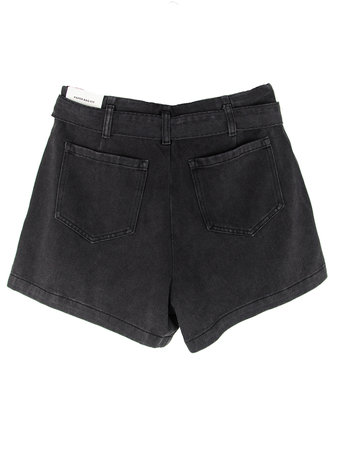 PAPER BAG DENIM SHORTS BLACK