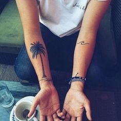 WAVES + PALM TREES TATTOOS