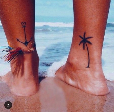 WAVES + PALM TREES TATTOOS