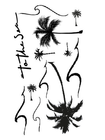 WAVES + PALM TREES TATTOOS