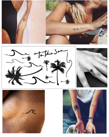 WAVES + PALM TREES TATTOOS