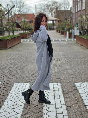 LANG VEST - CASHMER BLEND - GRIJS