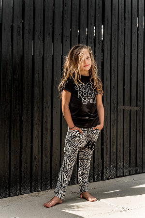 GIRLS ZEBRA DROPPED CROTCH JOGGER