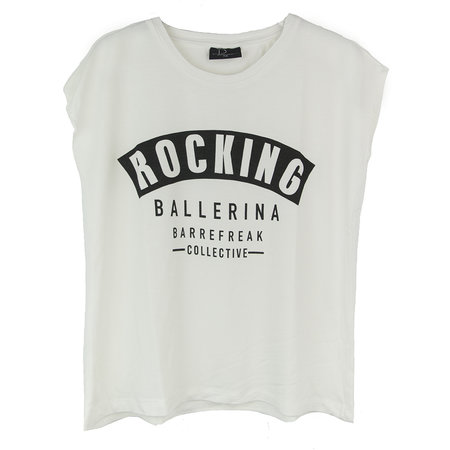 GIRLS TEE : ROCKING BALLERINA OFFWHITE