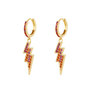 Earrings lightning bolt - fuchsia/orange