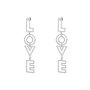 LOVE oorbellen met patroon - Zilver