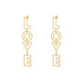 LOVE Patterned Earrings - Gold